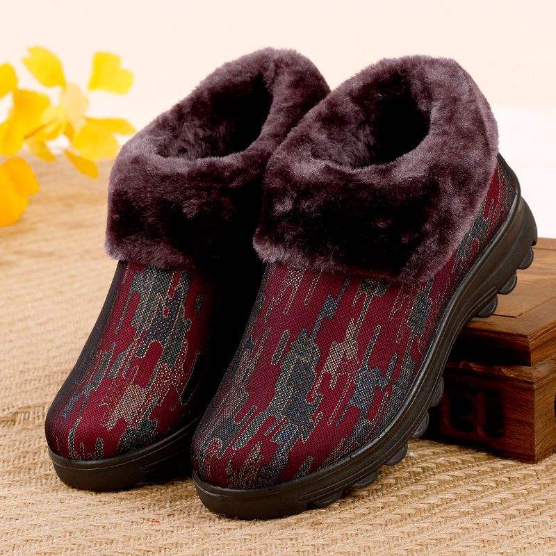 Winter alte Nordstoffschuhe rutschfest ältere Menschen mittleren Alters und ältere Menschen Baumwollschuhe gepolsterte verdickte warme Sohle Oma Mutter Baumwollstiefel