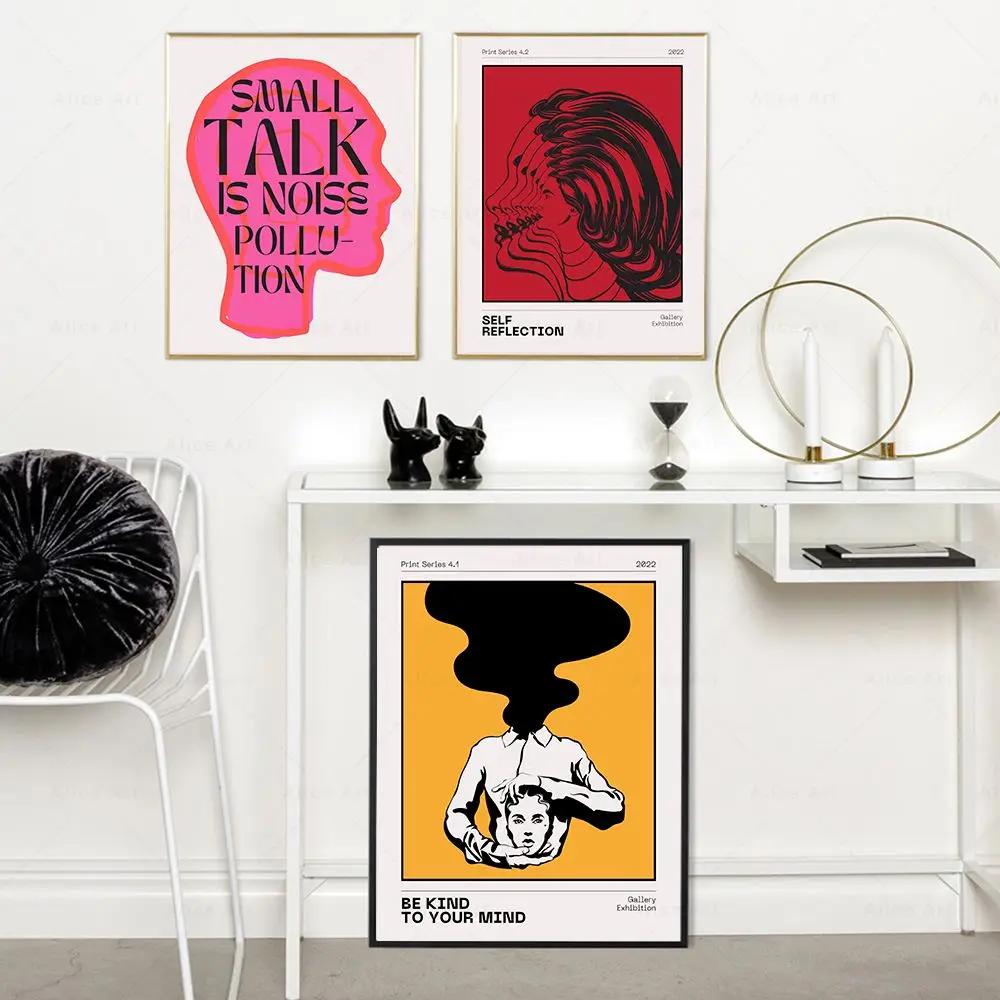 Skandinavische Einfache Wandkunst Freier Geist Verzerrte Realität Leinwand Ölgemälde Poster Drucke Heim Schlafzimmer Wohnzimmer Dekoration