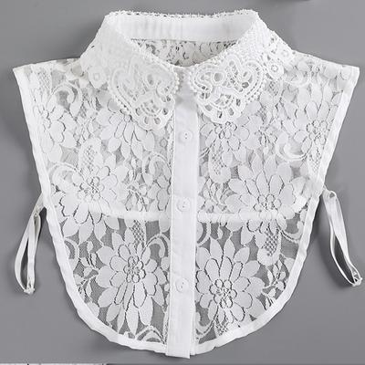 Fashion Floral Embroidery Lace Fake Collar for Womens Suits Half Shirt Neckwear Detachable Collar Ladies False Collar