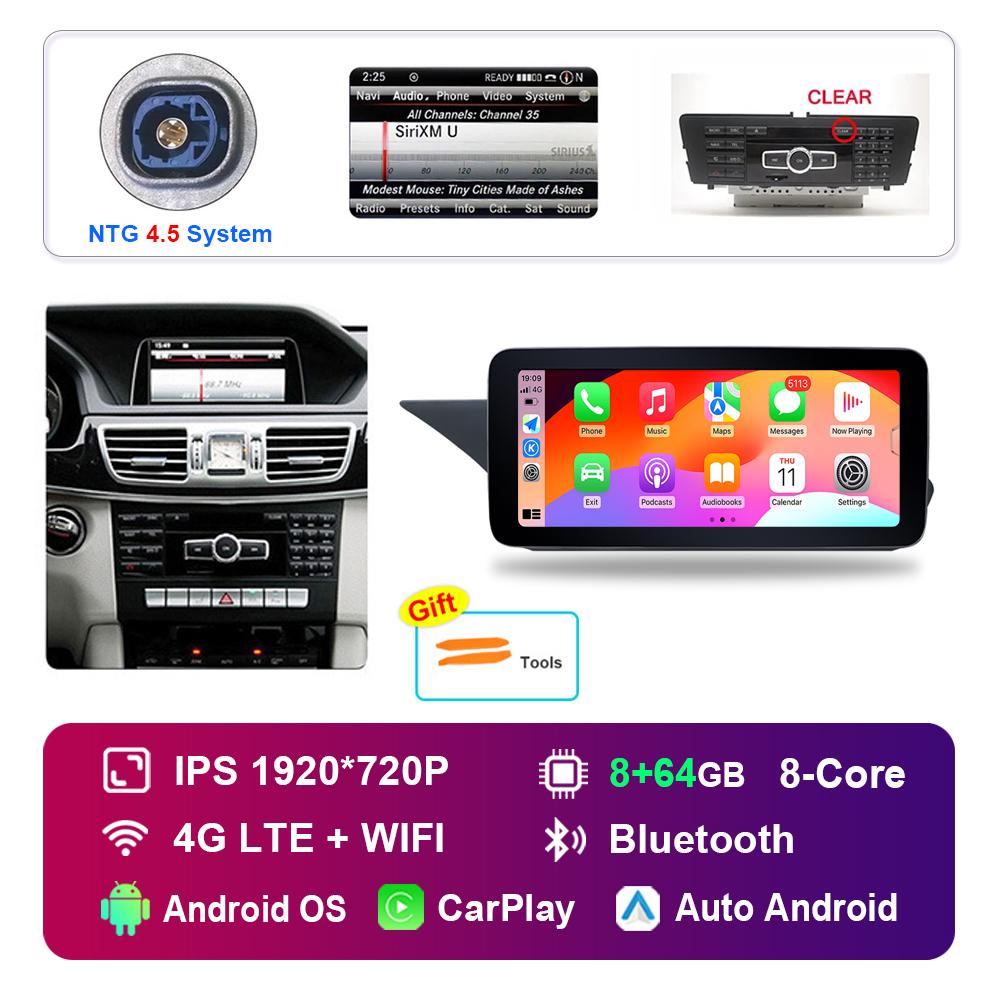 10.25 Inch for Mercedes Benz E Class W212 2009 - 2015 NTG 4.0 4.5 System Android Car Radio Multimedia Player GPS HD Touch Screen