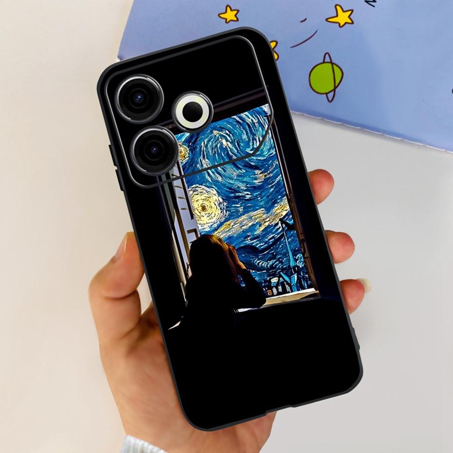 2024 Fashion Case For Tecno Pova 6 Neo Black Silicone Soft TPU Back Cover For Tecno Pova 6Neo 4G Phone Cases