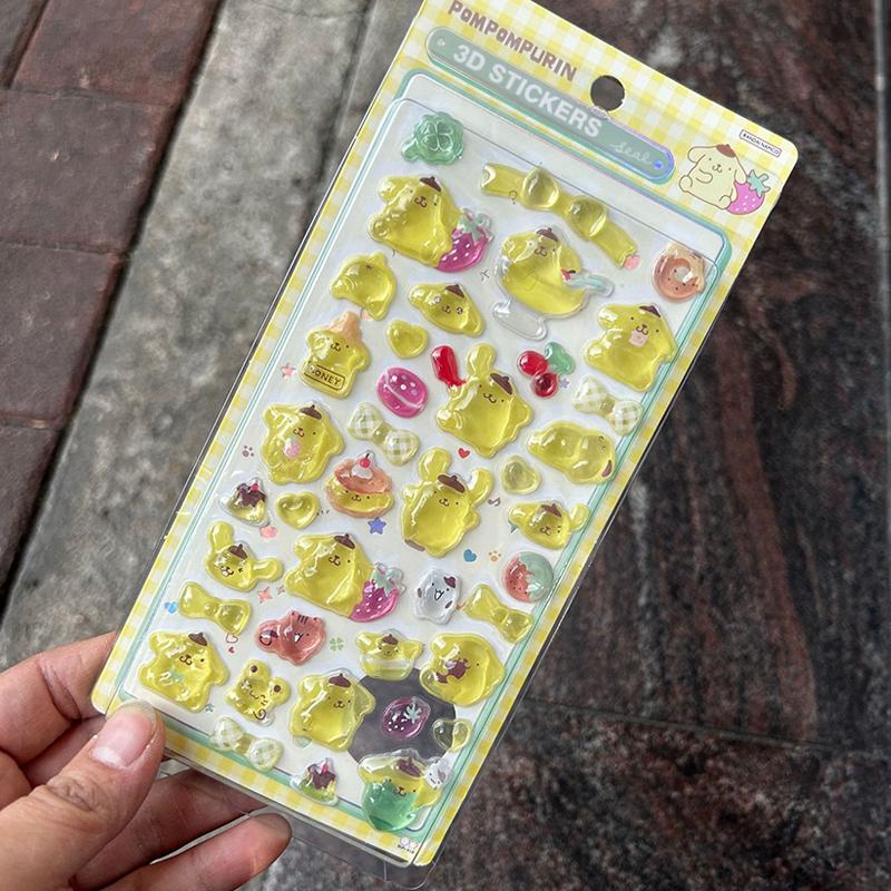 1/8Pcs 3D Sanrio Stickers Sanrio Kuromi Pochacco  My Melody Cinnamoroll Hangyodon Case Bag Decoration Birthday Gifts