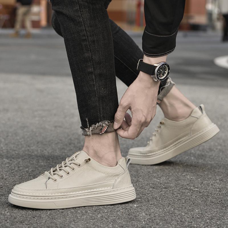 Fashion Genuine Leather Casual Skate Shoe Outdoor Outdoor High Quality Male Vulcanize Shoes New Fashion Men Tenis Footwear Mens Sneakers