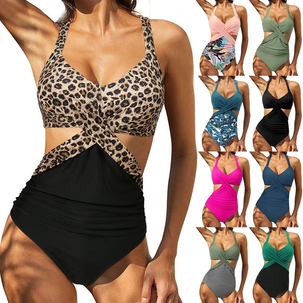 Spot Goods Swimsuit Women Sexy One Piece Plus Size Conservative Swimwear Fashion Elegant Beach Vacation Wear