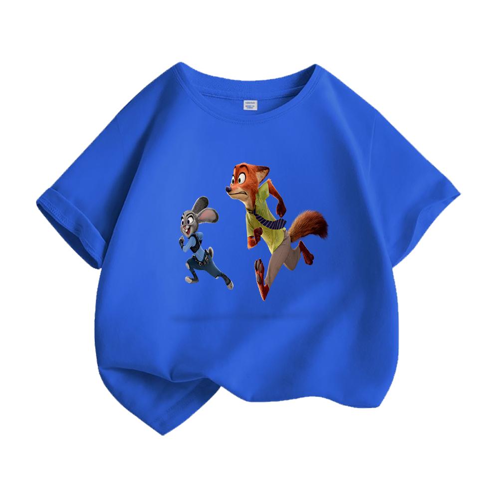 Crazy Animal City Kids T Shirt Cartoon Rabbit Fox Printed Toddler Boys Girls Short Sleeve Cotton Casual Summer Fashion Top Tees