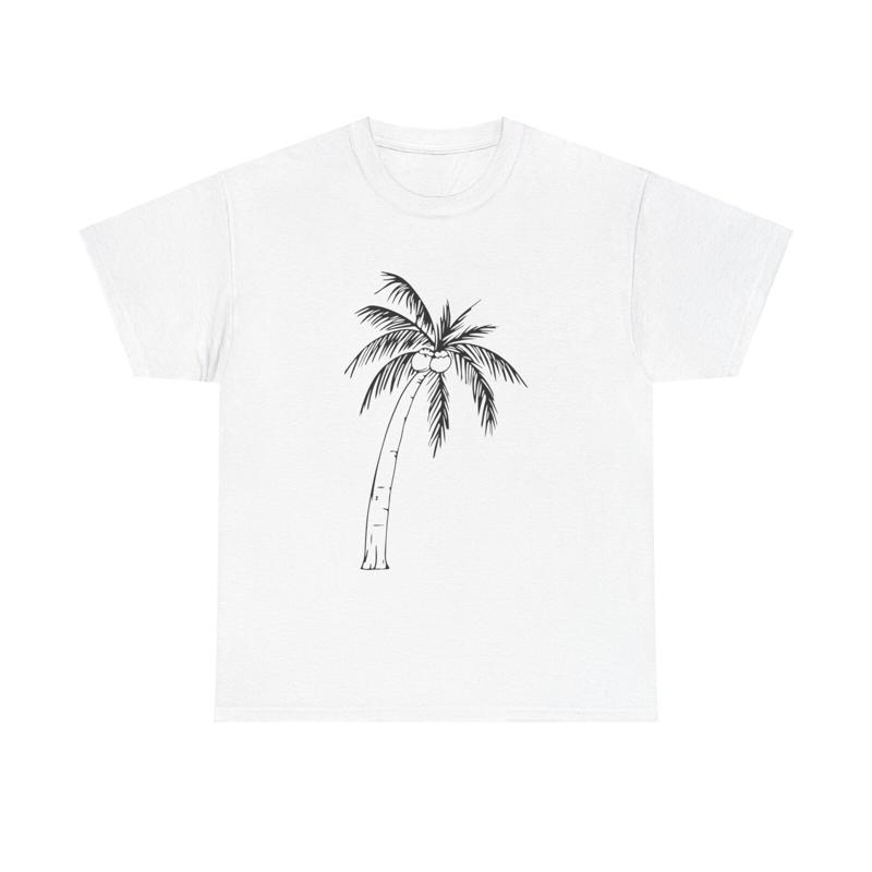 Tropical Paradise T Shirt Beach Vacation Summer Coconut Palm Tree Island Art