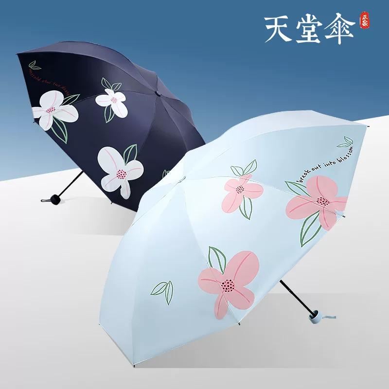 Paradise Umbrella Black Glue Portable Folding Umbrella Umbrella Sun Protection Umbrella UV Protection New Simple Sun Umbrella