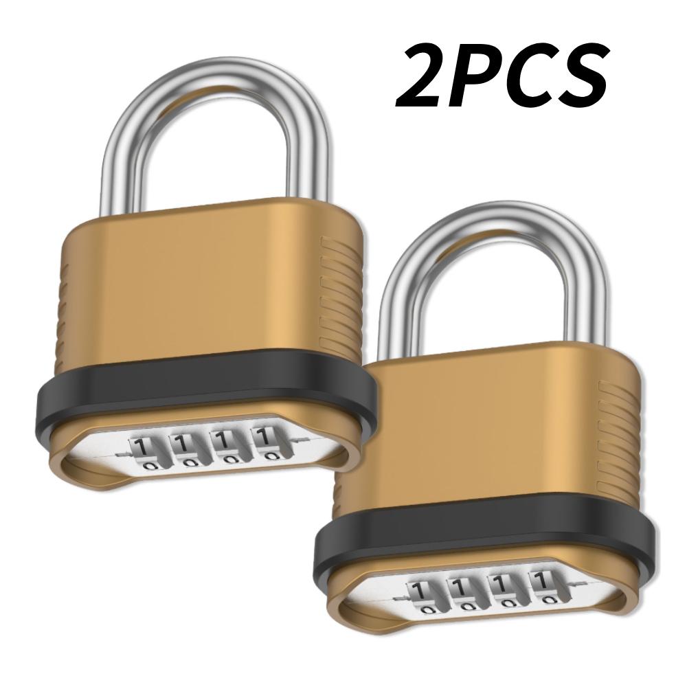 2/4Pcs 4 Digitals Code Password Combination Padlock Zinc Alloy Waterproof Smart Padlock for School Gym Locker Shed Fence Cabinet