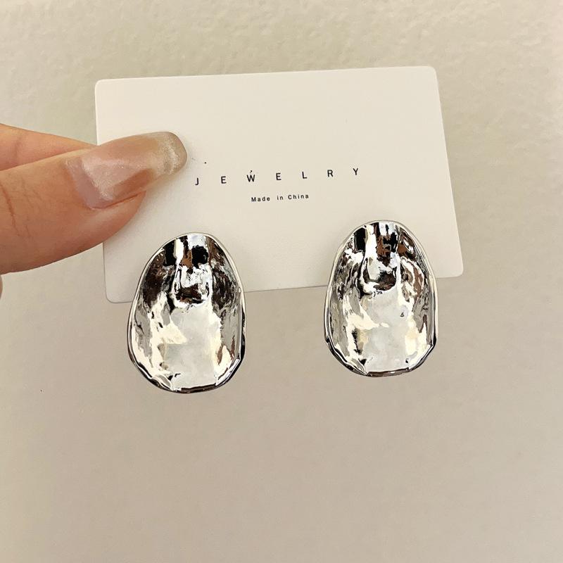 

Трендовые асимметричные металлические серьги с пуссетами из серебра S925 - Минималистичный хип-хоп панк стиль