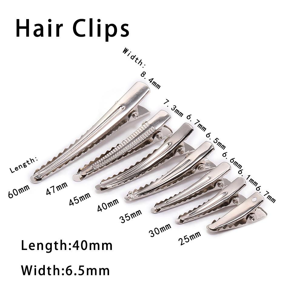 20/50pcs 25-60mm Hair Clip For Jewelry Making Single Prong Alligator Hairpin With Teeth Blank Setting Base For DIY Hair Clips