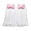 Long Foot Cover Leg Warmers Goth Anime Sweet Pink Bowknot Cosplay Ruffled Hem Plush Knee High Socks for Women Girls