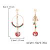 New Trendy Asymmetric Christmas Earrings Creative Design Christmas Tree Snowflake Bells Drop Earrings Xmas Holiday Jewelry Gifts