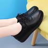Women's Black Soft Leather Anti-Slip Loafers for Long Hours in Hotel Kitchens