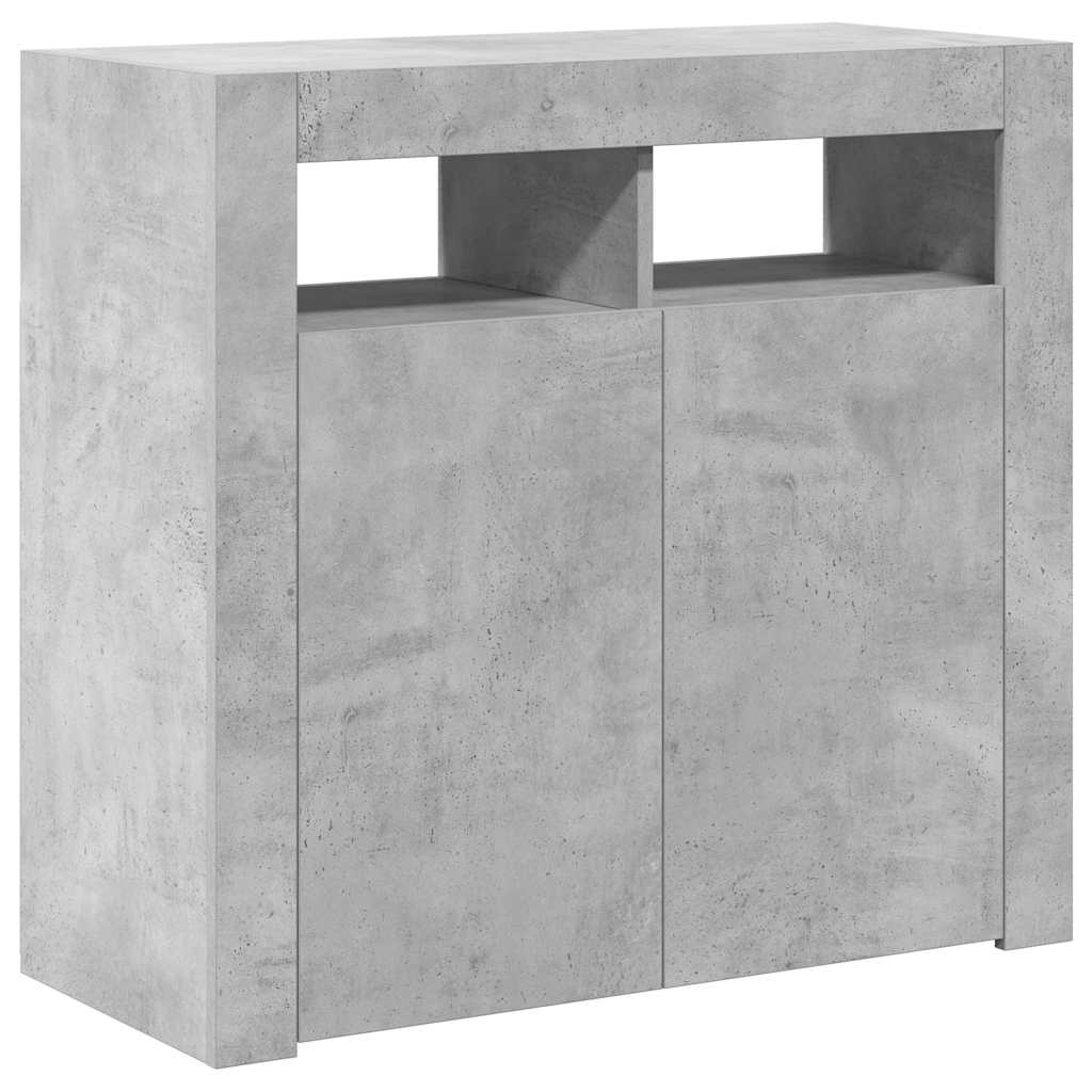 Vidaxl Cabinet With LED Lighting, Concrete Gray, 80 X 35 X 75 Cm