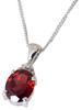 And My Jewelry Silver Large Natural Garnet Pendant Necklace [Your Box] [January Birthstone] [Jewelry] [Gift Wrapped]