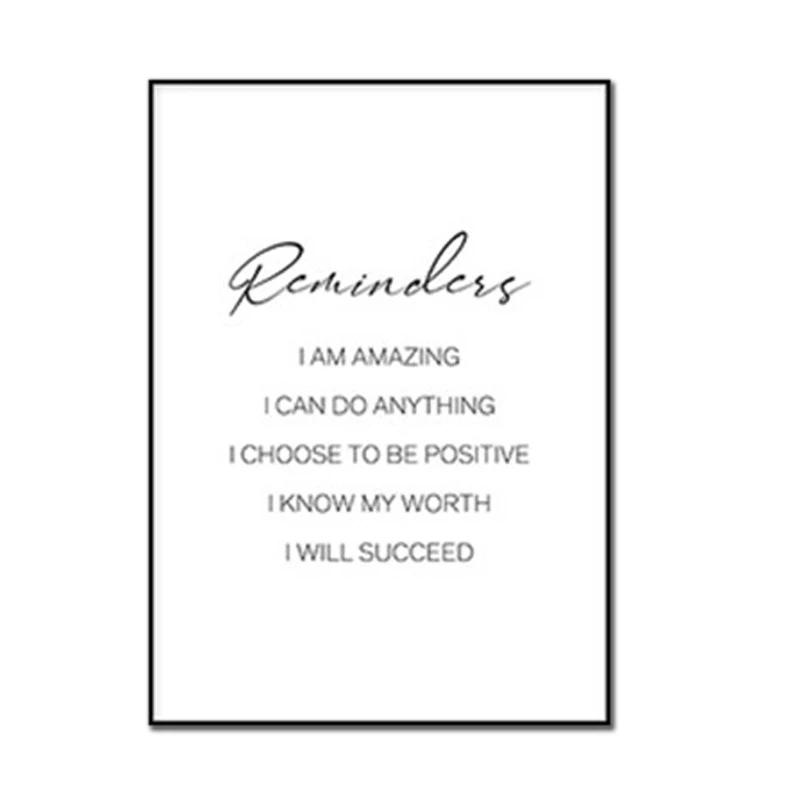 Nordic Style Motivational Quote Text Letters Print Art Canvas Poster for Living Room Decoration Home Wall Decor Picture
