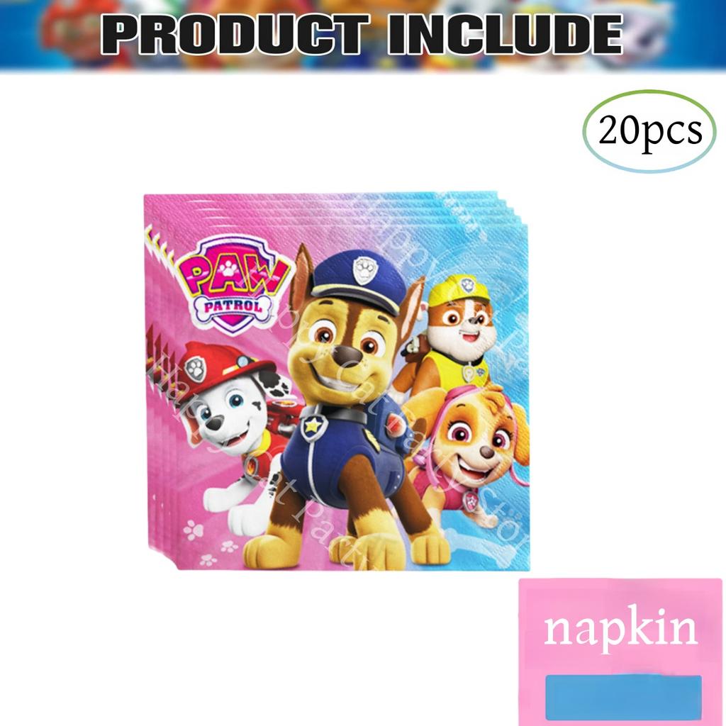 New PAW Patrol Birthday Party Decorations Dog Skye Balloons Plate Tablecloth Gift Bag Baby Shower Kids Party Supplies Toys gifts