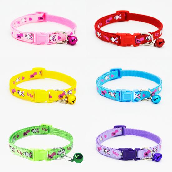 Obojek pro domácí mazlíčky Pohodlný Nastavitelný Polyesterový S potiskem králíka Nastavitelný Řetízek na krk pro domácí mazlíčky