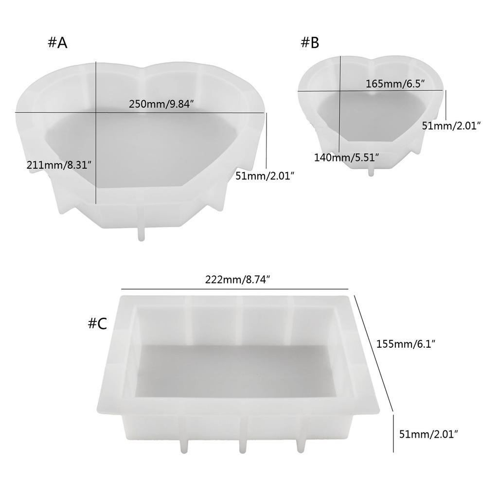 Valentine's Day Photo Frame Resin Molds Rectangle Picture Frame Silicone Mold Heart Shape Epoxy Mold Handicraft Making