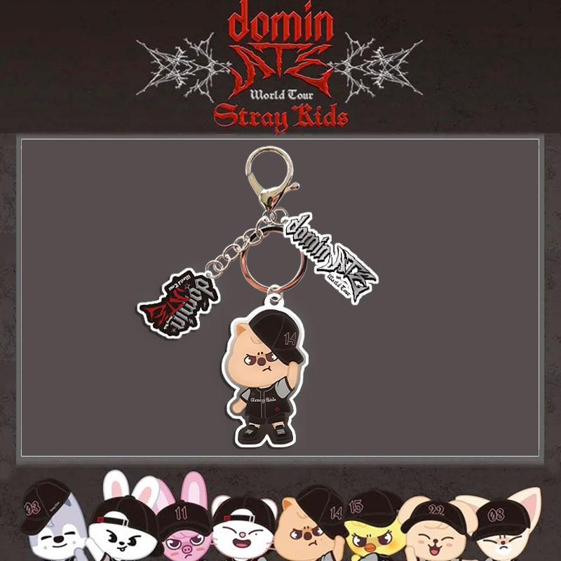 Stray Kids SKZOO dominATE World Tour Acrylic Keychain Cute Cartoon Character Bag Charm Concert Merch Fan Collection Gift