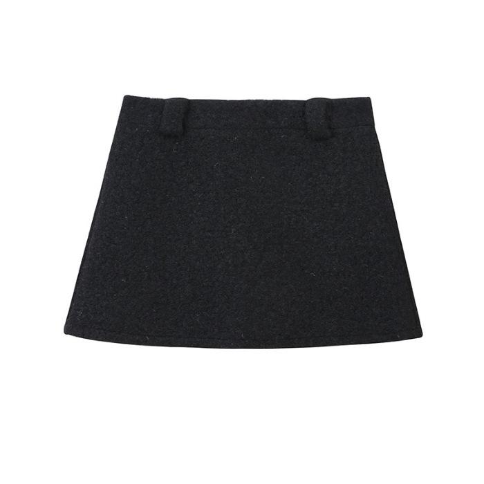 Lambswool Plush Women's A-Line Bodycon Mini Skirt - Autumn Winter 2025