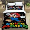 Comfortable Bedding Set, 3D Cartoon Mario Three-piece Set, Including Duvet Cover and Pillowcases.