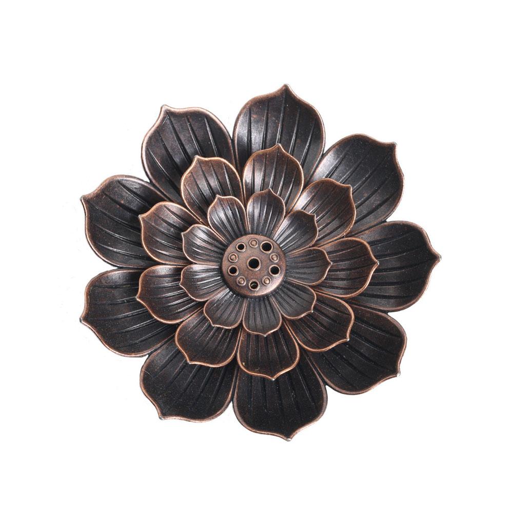 Buddhism Lotus Line Incense Alloy Incense Burner Stick Holder Plate Sandalwood Coil Base Temples Yoga Studios Home Decoration