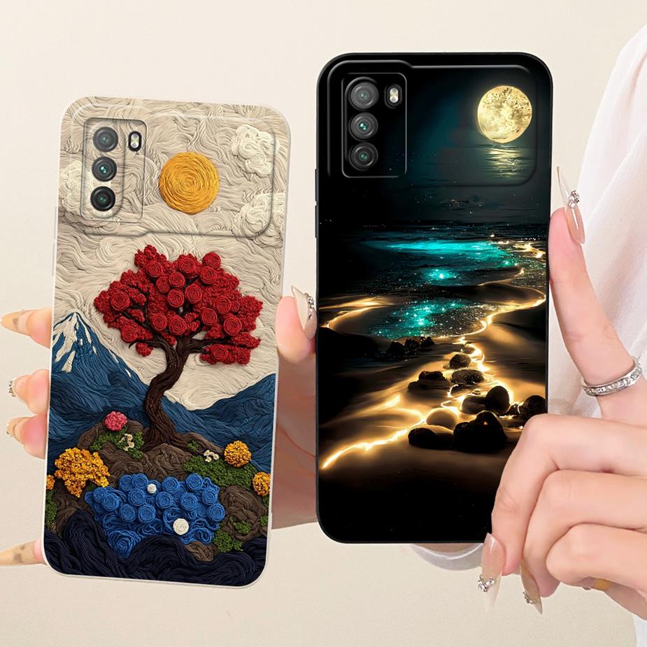 For Xiaomi Poco M3 Case PocoM3 Pro Cool Owl Dragon Painted Cover Soft TPU Matte Phone Case For Xiaomi Poco M3 Pro 5G Fundas Bags