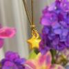 Gold Origami Star Pendant Necklace Niche Design Sense Exquisite Style High Value Versatile Necklace