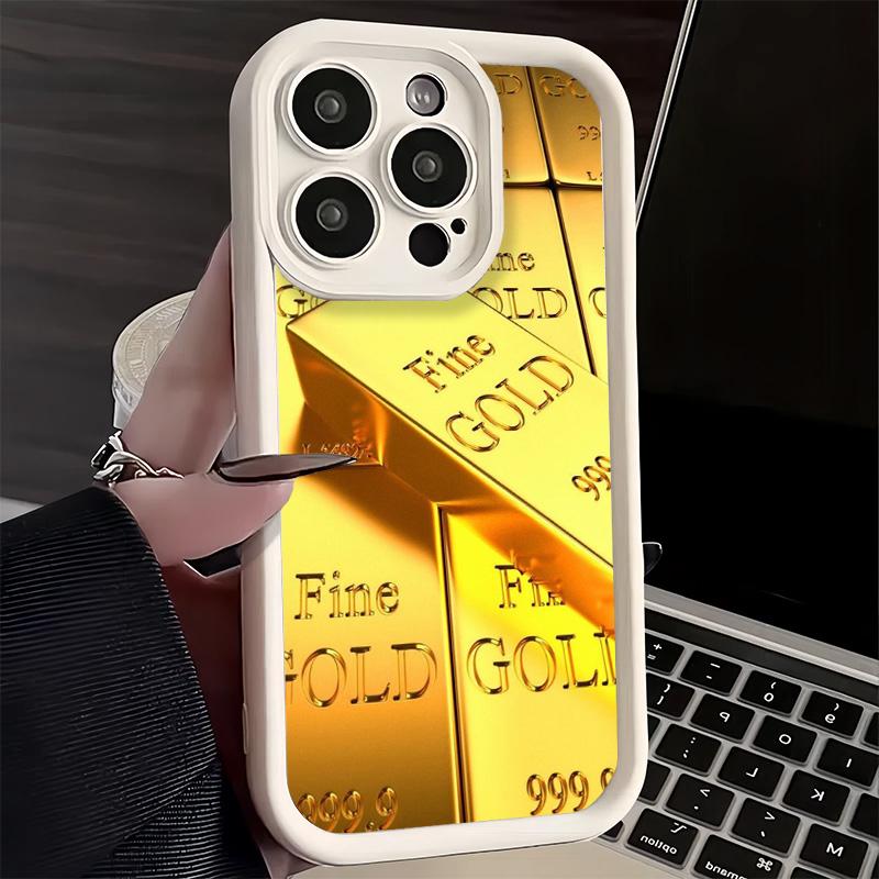 Phone Case for iPhone 17 Air 16E 15 16 Pro Max Fine Gold Pattern Printing Cover 14 Plus 13 12 Mini Soft Shell Silicone Fundas