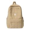 Schoolbag Korean Version Ins Simple Solid Color Backpack Bag Women's Large Capacity Versatile Square Student Schoolbag Fashion Casual Backpack