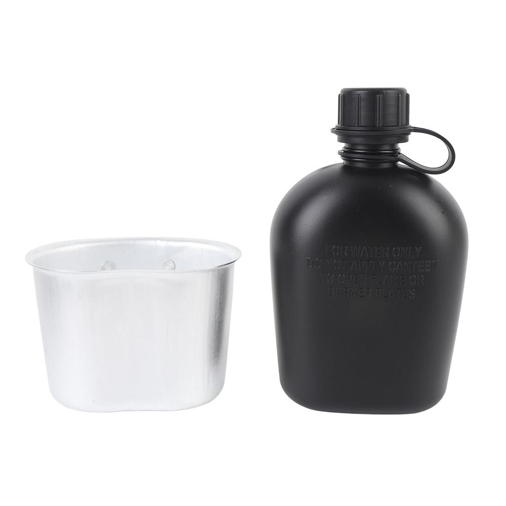 Outdoor Canteen Kit PE 1L Canteen Water Bottle with Bottle Pouch and Cup for Camping Hiking Backpacking