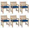 Day and Night - Day and Night Garden Chairs 6 Pcs Solid Teak Wood Cushions Blue