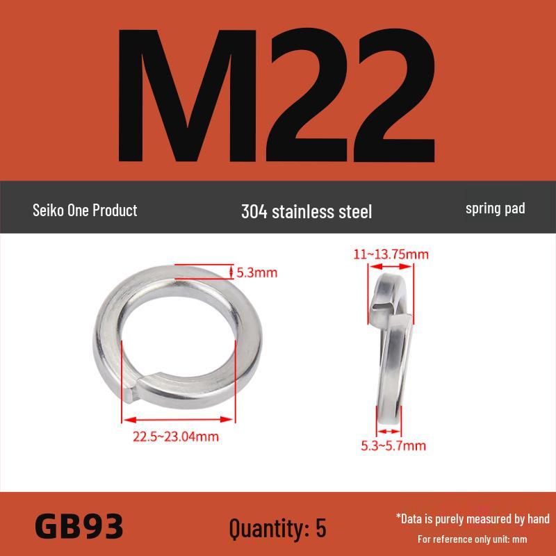 304 Stainless Steel Heavy Duty Spring Washer, Light Duty Thick Washer Spacer GB93