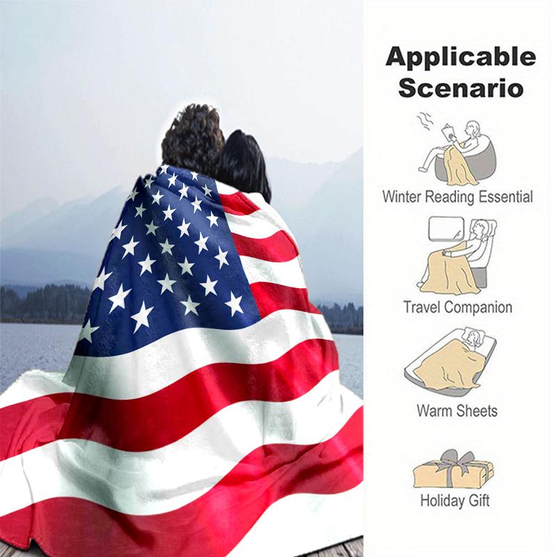 1pc American flag blanket, al season lightweigh Poster blanket home office outdoor nap multifunc Poster blanketional blanket