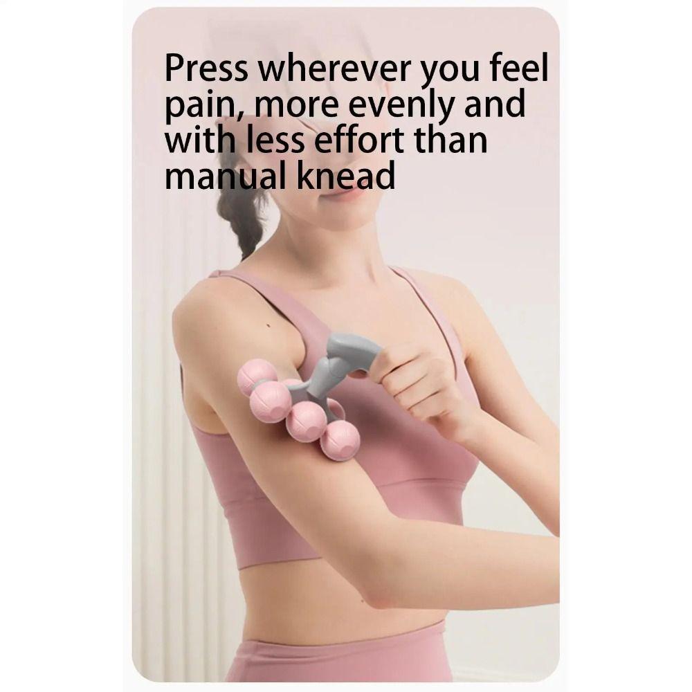 Portable Handheld Massager Spine Relaxation Muscle Rolling Ball Manual Neck Massager Roller  Body
