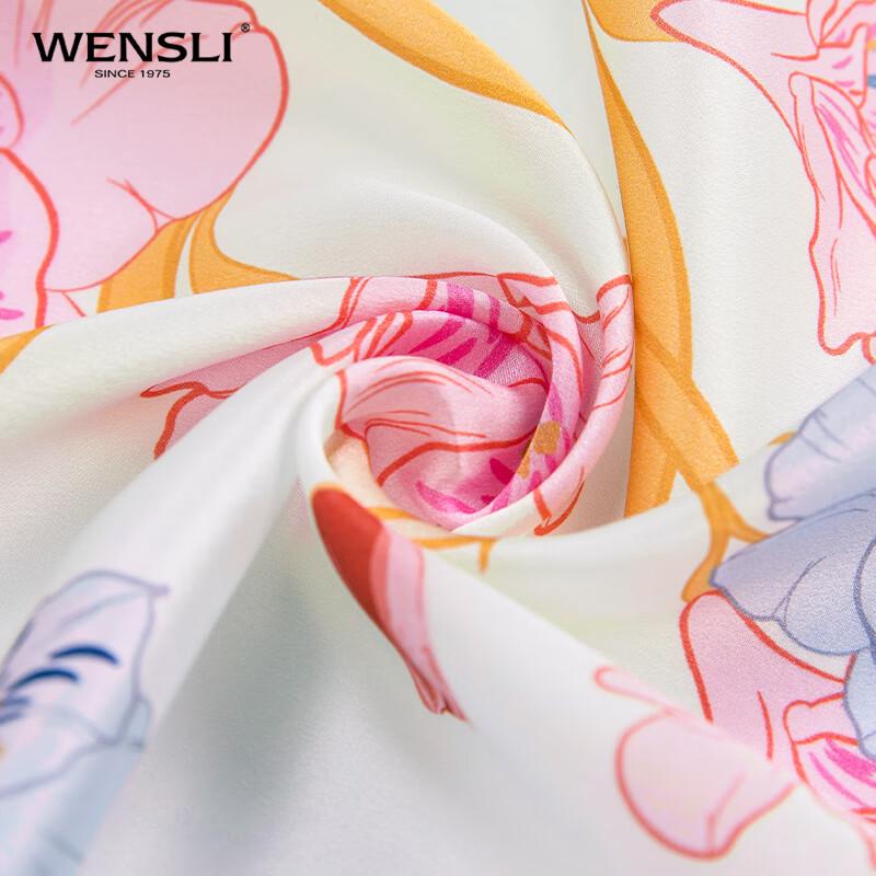WENSLI Women's Mulberry Silk Chiffon Long Scarf