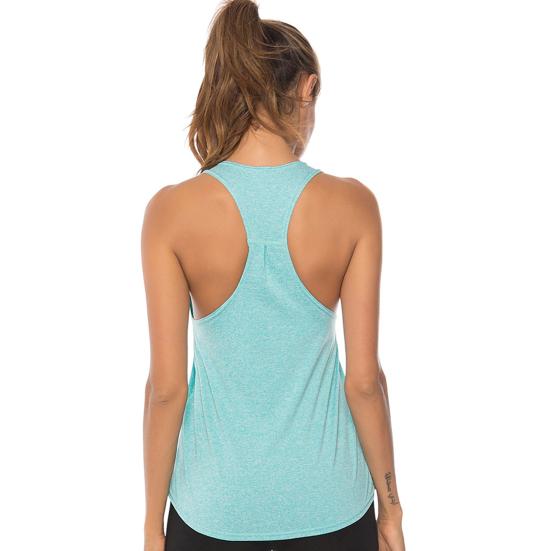 Workout Tank Solid Color Sweat-absorbing Breathable Relaxed-Fit Sleeveless Fitness Polyester Women Athletic Yoga Top Fitness Vest for Girl