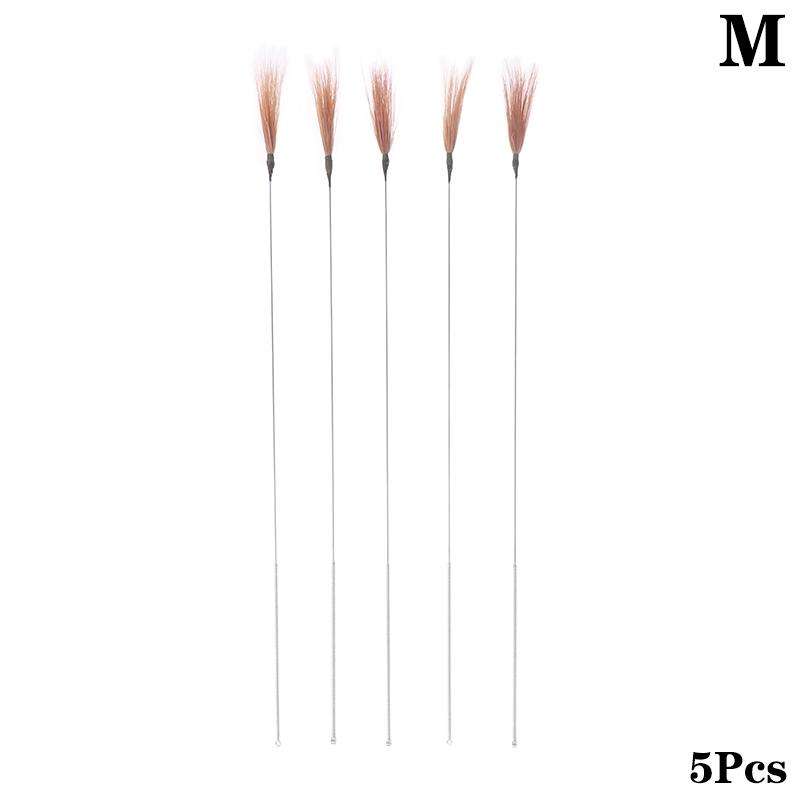 1/5Pcs Goose Feather Stick Ear Picking Elastic Earwax Cleaner Stick Massage Chicken Peacock Feather Silver Needle Ear Dig Tool