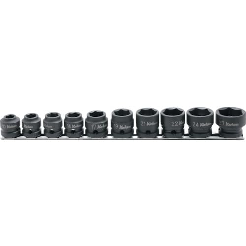 

Ko-ken 1/2 (12.7mm) Square Impact Hex Short Socket (Thin Wall) Rail Set, 10-Piece Set, RS14401MS/10