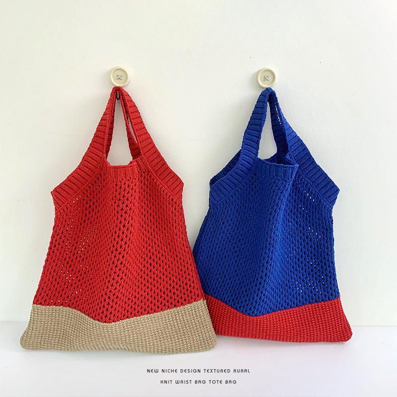 Crossbody Bag Women's Perforated Bag Mesh Storage Bag Large-capacity Shopping Bag High-quality Single-shoulder Bag