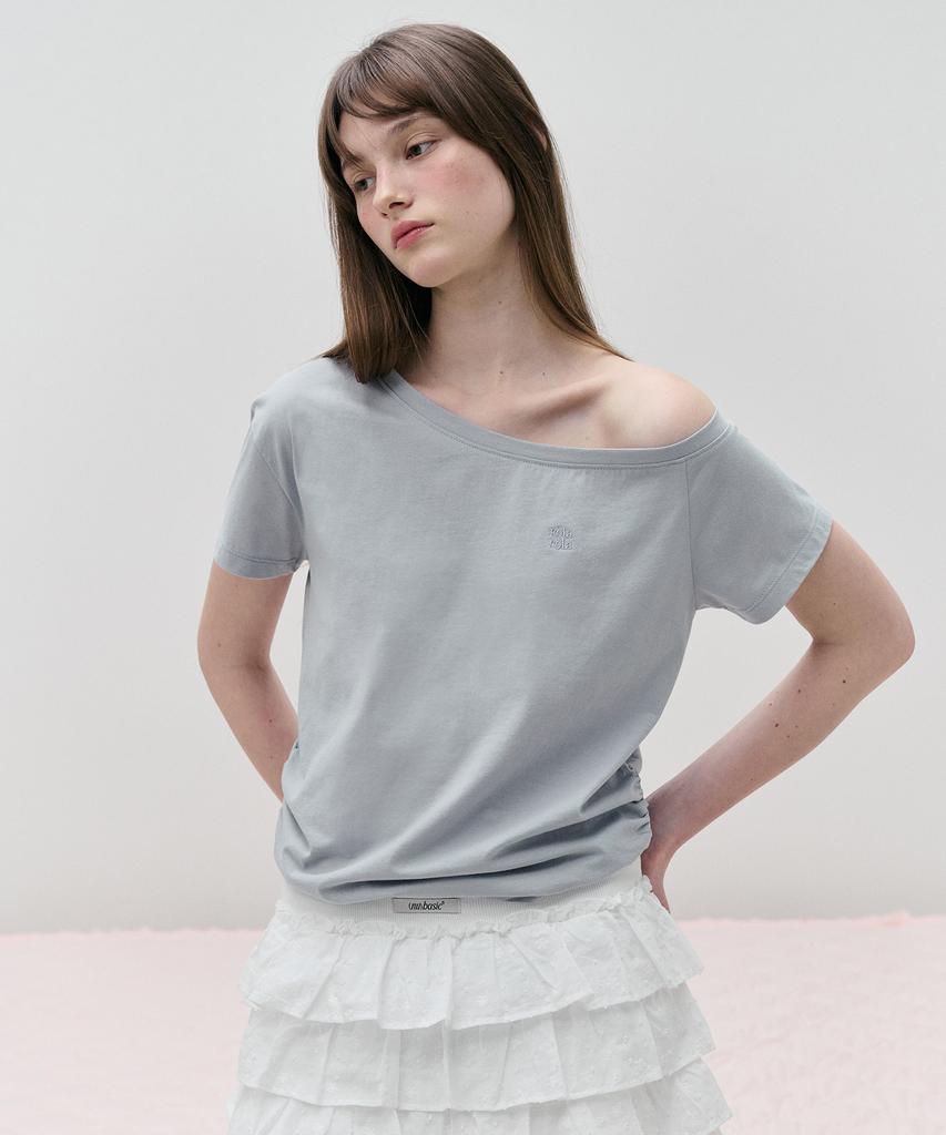 ROLAROLA Nubasic Off Shoulder T-Shirt Bl+Gy