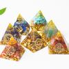 Natural Crystal Resin Pyramid Home Office Decor Gift For Mindfulness Enthusiasts