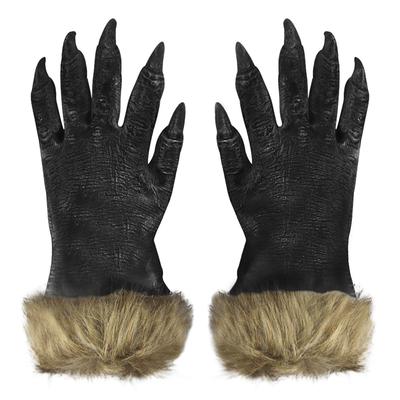 FakeFace Halloween Cosplay Grim Beast Adult and Latex Scary Monster Animal Party Stage Haunted Add Atmosphere Gloves, Reaper, Wolf, Costume, Child,