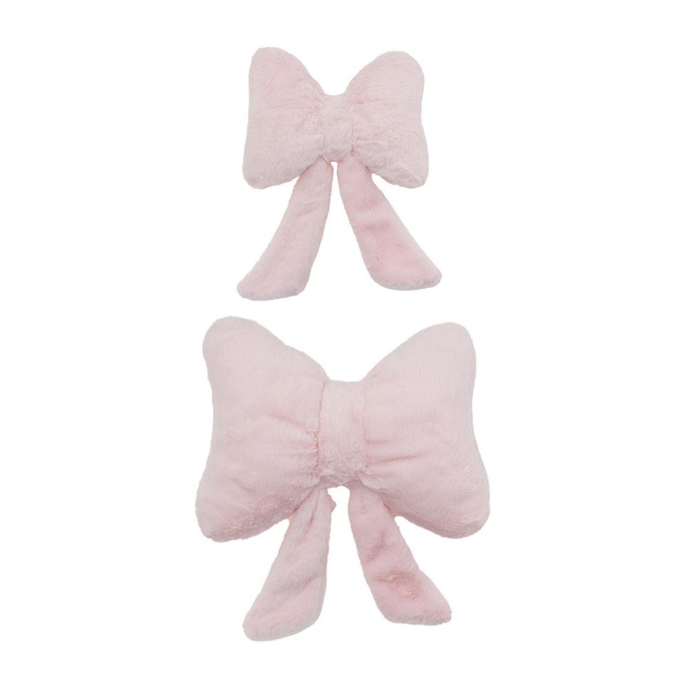 Soft Car Neck Pillow Lumbar Support Plush Bow Car Headrest Pillow Soft Lumbar Support Cushion Comfortable Waist Pillow