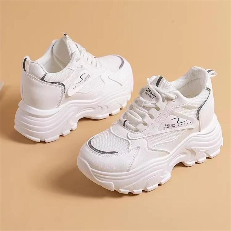 Breathable mesh dad shoes women 2025 new spring and summer casual sports shoes mesh breathable white shoes versatile