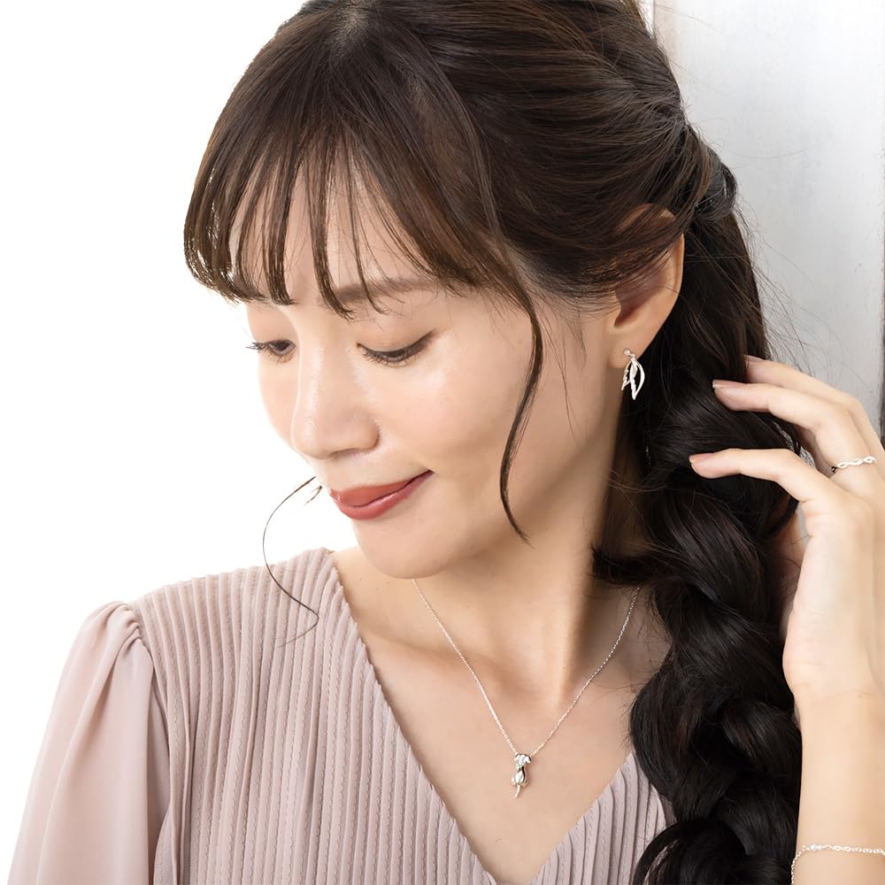 Mirai Tenshi Dog Necklace in Silver with Choice of Birthstone Blue Moonstone Women's (June) -