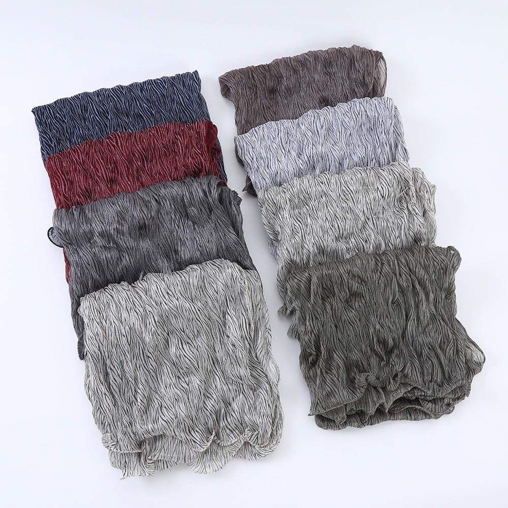 Ruffled Edge Silk Scarf Stripes Chiffon Hijab Veil High Qulaity Sunscreen Headscarf  Outdoor