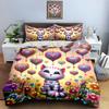 Cat, Hearts, Flowers Bedding Duvet Cover Sets Duvet Covers Pillowcases Gifts (1 * Duvet Cover 2 * Pillowcases, Without Duvet Insert)