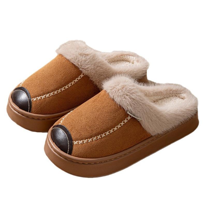 New Wool Cotton Slippers Home Thickened Non-slip Couple Cotton Slippers Winter Plush Cotton Slippers